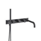 Isenberg By Flusso - Wall Mount Tub Filler With Hand Shower - Matte Black