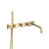 Isenberg By Flusso - Wall Mount Tub Filler With Hand Shower - Satin Brass PVD