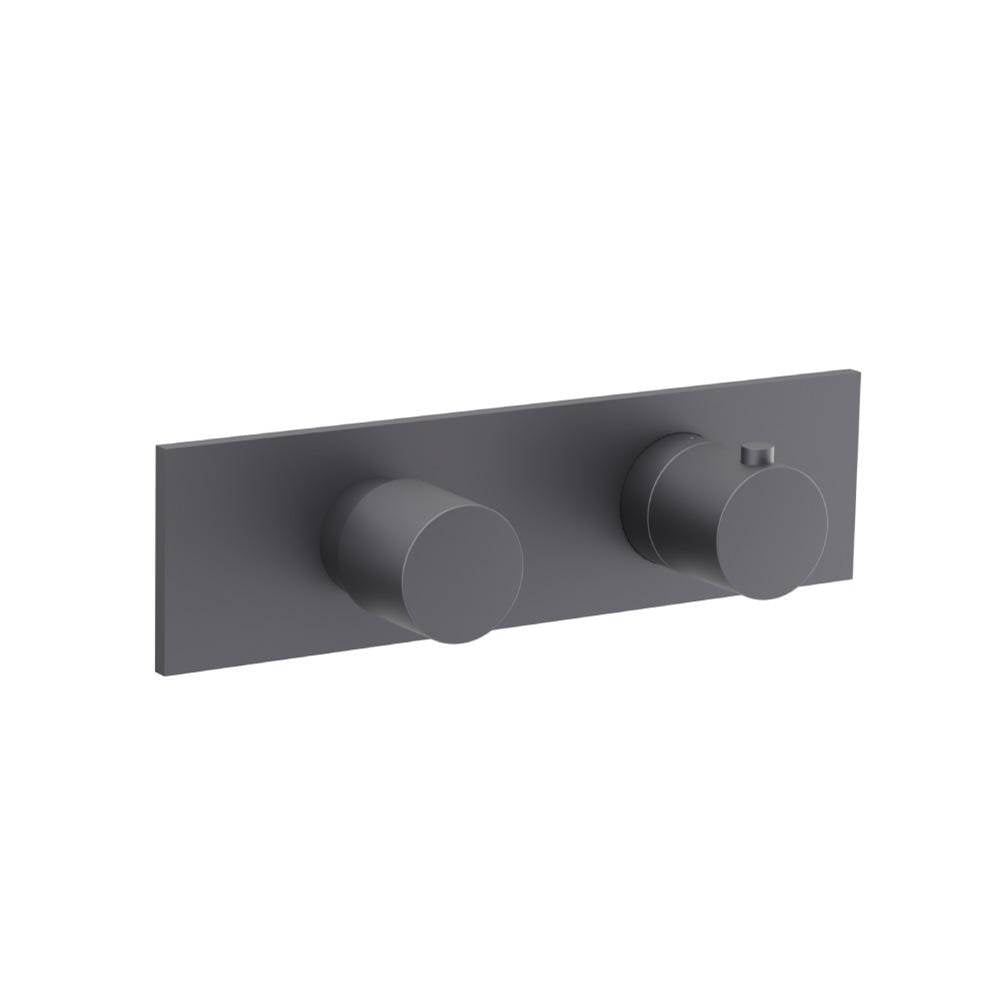 Isenberg By Flusso - 3/4'' Horizontal Thermostatic Shower Valve & Trim - 1 Ouptut - Dark Grey