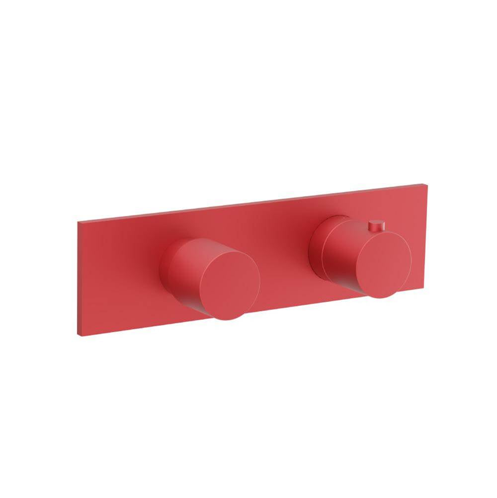 Isenberg By Flusso - 3/4'' Horizontal Thermostatic Shower Valve & Trim - 1 Ouptut - Deep Red