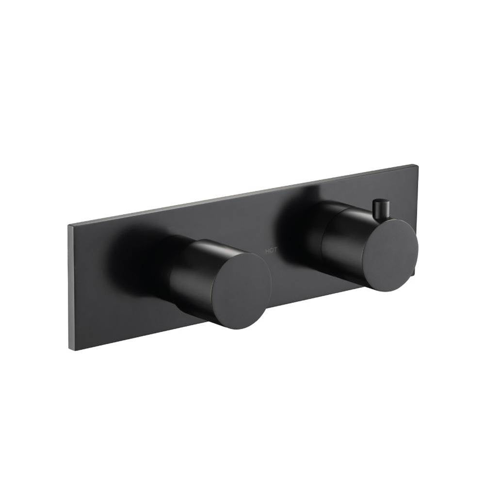 Isenberg By Flusso - 3/4'' Horizontal Thermostatic Shower Valve & Trim - 1 Ouptut - Matte Black