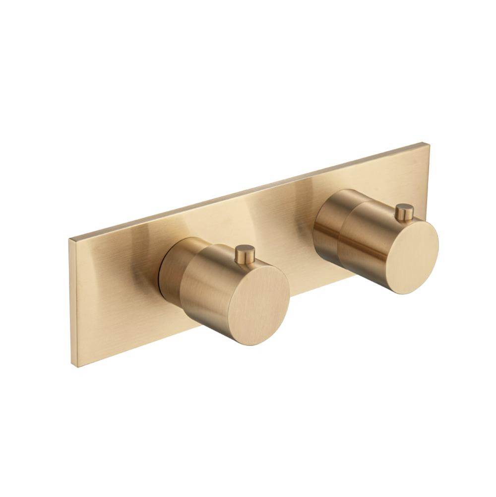 Isenberg By Flusso - 3/4'' Horizontal Thermostatic Shower Valve & Trim - 1 Ouptut - Brushed Bronze Pvd
