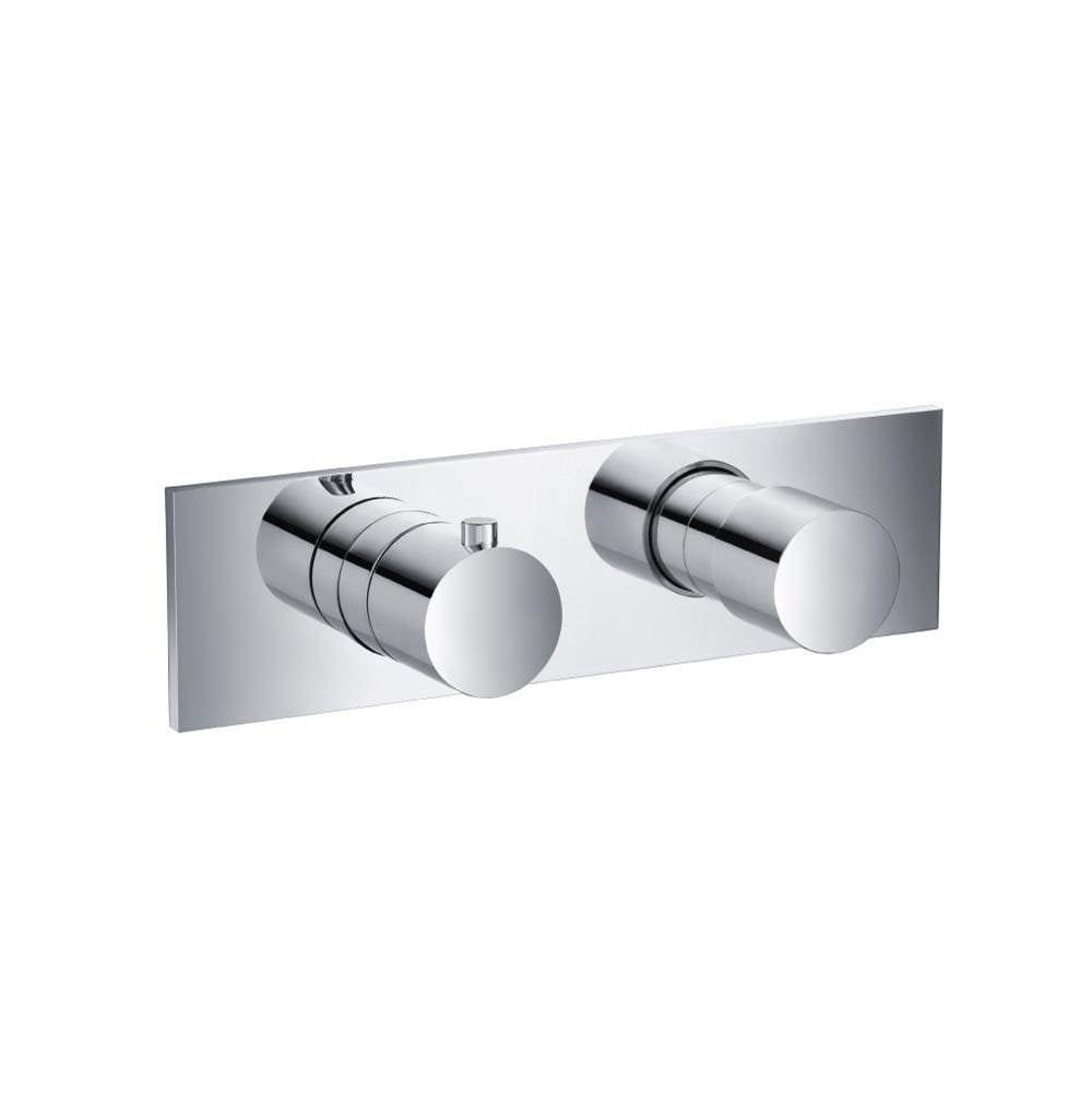 Isenberg By Flusso - 3/4'' Horizontal Thermostatic Shower Valve & Trim - 2 Output - Chrome