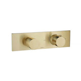 Isenberg By Flusso - 3/4'' Horizontal Thermostatic Shower Valve & Trim - 1 Ouptut - Satin Brass PVD