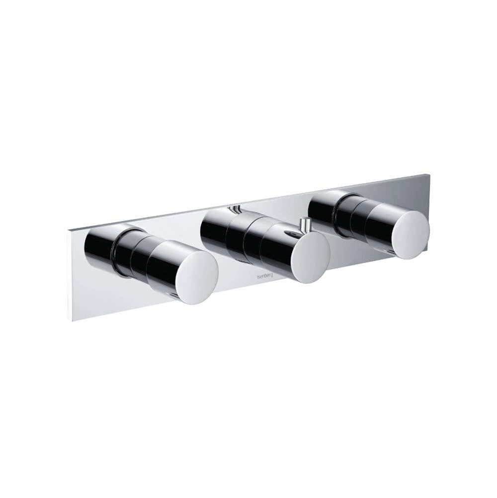 Isenberg By Flusso - Trim For Horizontal Thermostatic Valve with 2 Volume Controls - Chrome