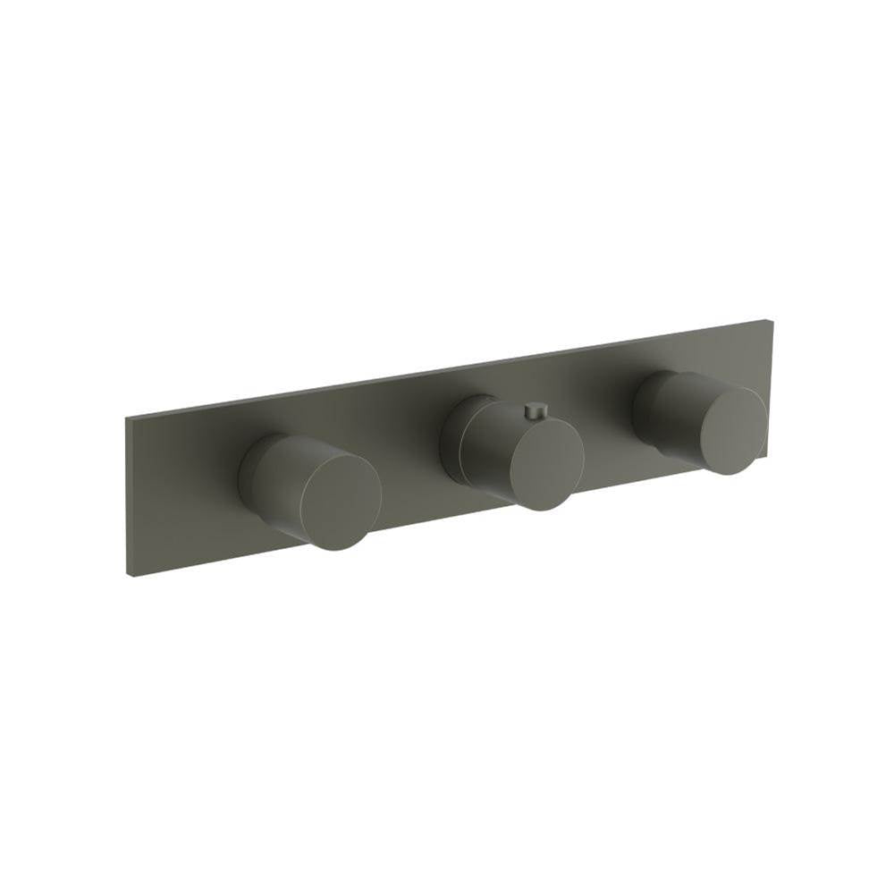 Isenberg By Flusso - 3/4'' Horizontal Thermostatic Valve with 2 Volume Controls &  Trim - Dark Green