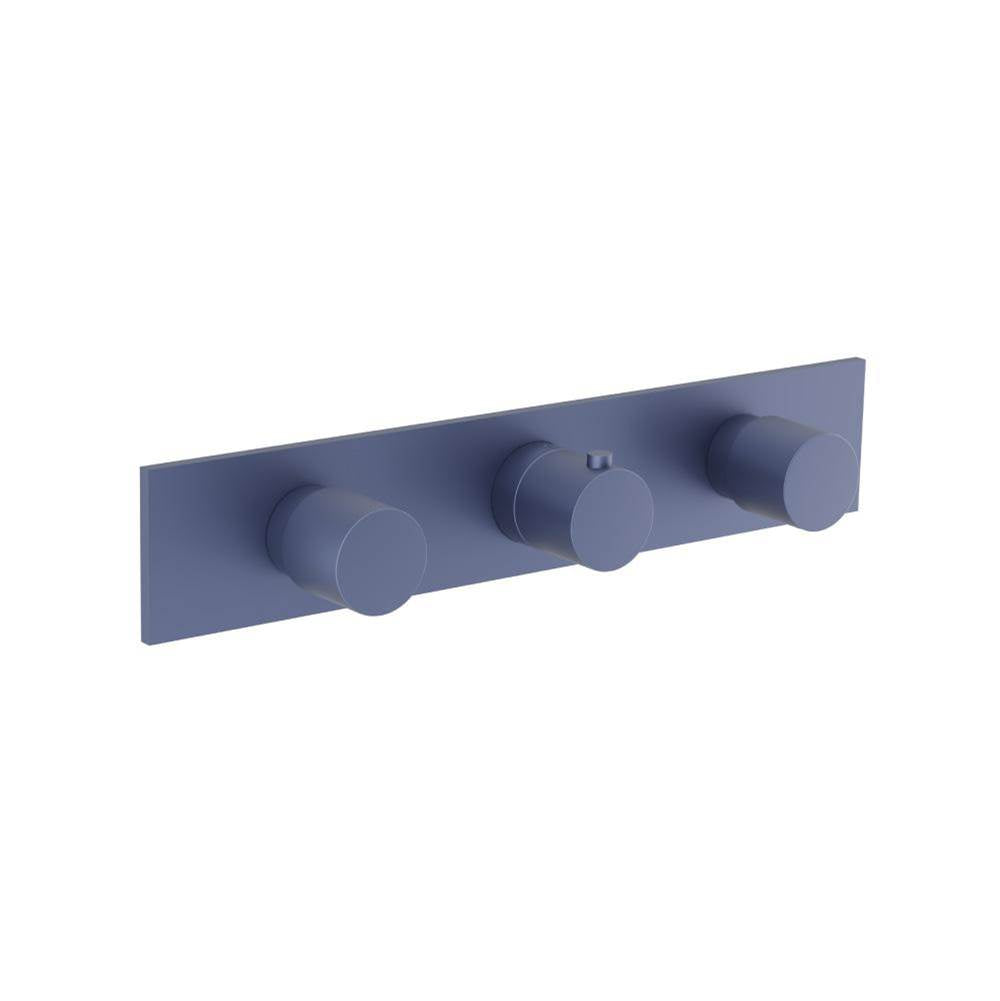 Isenberg By Flusso - 3/4'' Horizontal Thermostatic Valve with 2 Volume Controls &  Trim - Navy Blue