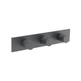 Isenberg By Flusso - 3/4'' Horizontal Thermostatic Valve with 2 Volume Controls &  Trim - Rock Grey