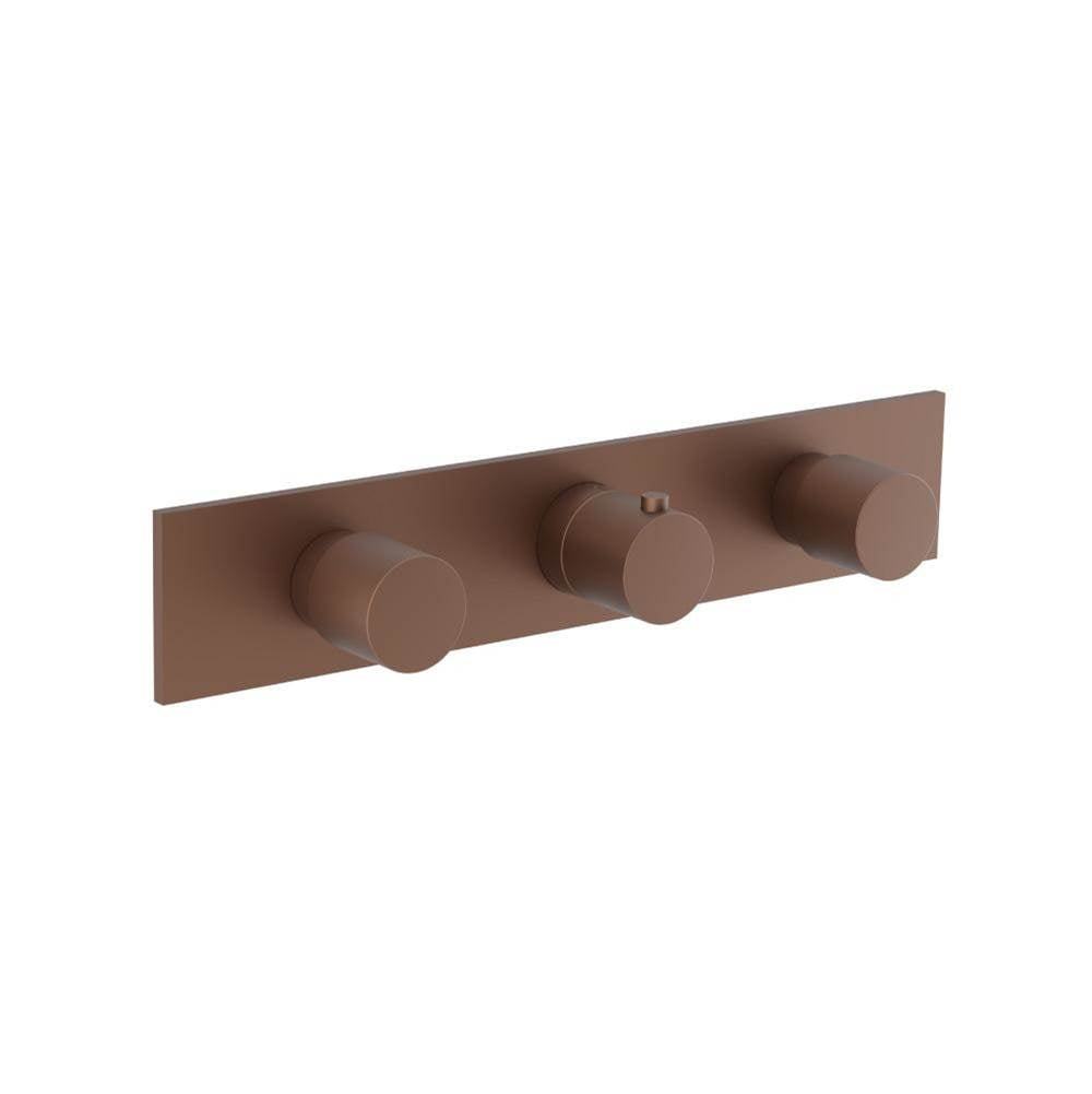 Isenberg By Flusso - 3/4'' Horizontal Thermostatic Valve with 2 Volume Controls &  Trim - Vortex Brown
