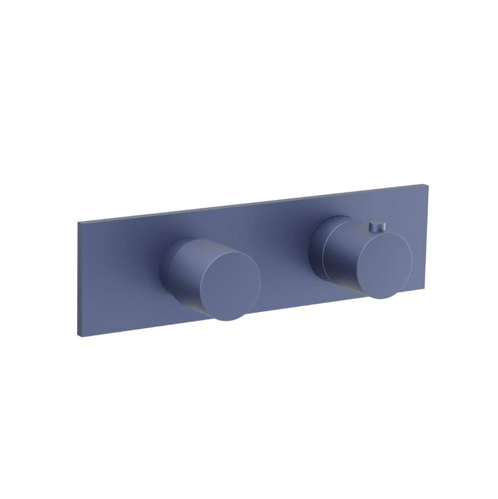 Isenberg By Flusso - 3/4'' Horizontal Thermostatic Shower Valve & Trim - 2 Output - Navy Blue