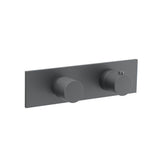 Isenberg By Flusso - 3/4'' Horizontal Thermostatic Shower Valve & Trim - 2 Output - Rock Grey