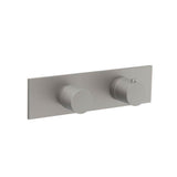 Isenberg By Flusso - 3/4'' Horizontal Thermostatic Shower Valve & Trim - 2 Output - Steel Grey