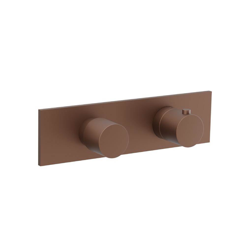Isenberg By Flusso - 3/4'' Horizontal Thermostatic Shower Valve & Trim - 2 Output - Vortex Brown