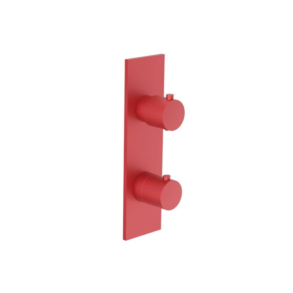 Isenberg By Flusso - 3/4'' Horizontal Thermostatic Shower Valve & Trim - 1- Output - Deep Red
