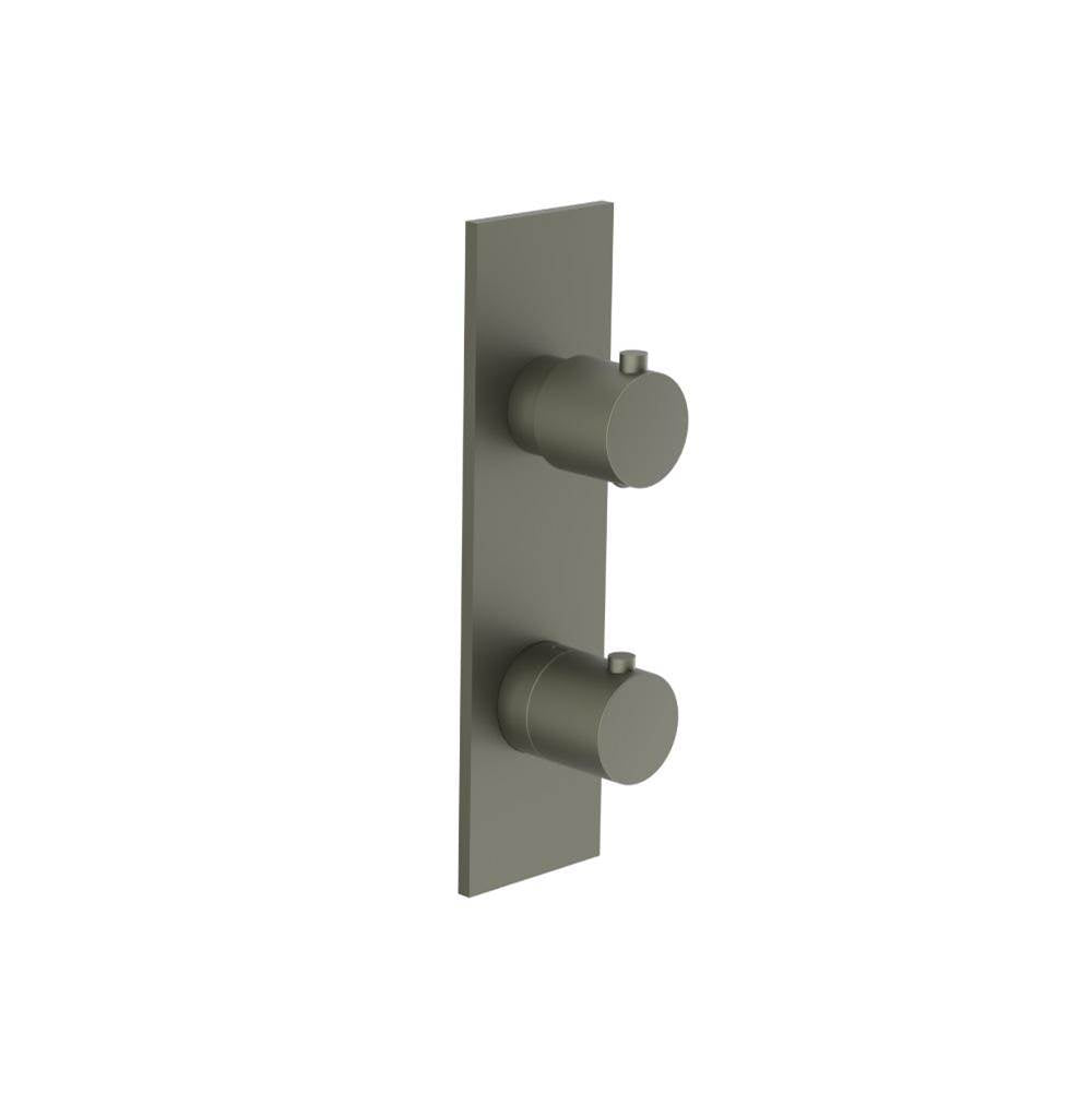 Isenberg By Flusso - 3/4'' Horizontal Thermostatic Shower Valve & Trim - 1- Output - Gun Metal Grey