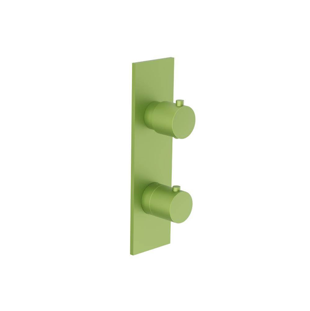 Isenberg By Flusso - 3/4'' Horizontal Thermostatic Shower Valve & Trim - 1- Output - Isenberg Green