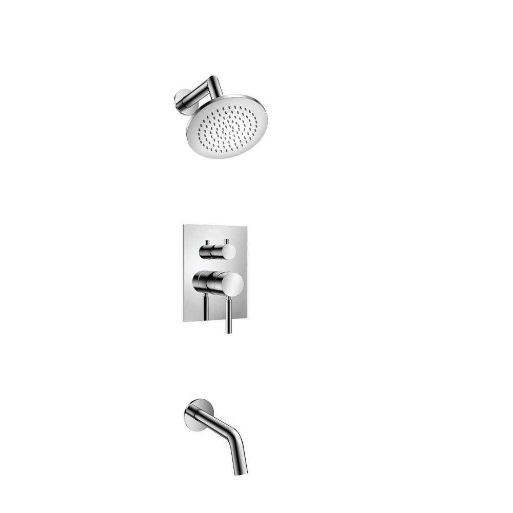 Isenberg By Flusso - Two Output Shower Set With Shower Head And Tub Spout - Chrome