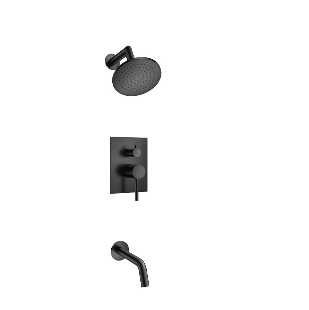 Isenberg By Flusso - Two Output Shower Set With Shower Head And Tub Spout - Matte Black