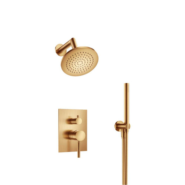 Isenberg By Flusso - Two Output Shower Set With Shower Head And Hand Held - Brushed Bronze Pvd