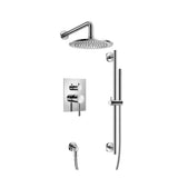 Isenberg By Flusso - Two Output Shower Set With Shower Head, Hand Held And Slide Bar - Chrome