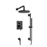 Isenberg By Flusso - Two Output Shower Set With Shower Head, Hand Held And Slide Bar - Matte Black