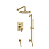 Isenberg By Flusso - Two Output Shower Set With Shower Head, Hand Held And Slide Bar - Satin Brass PVD