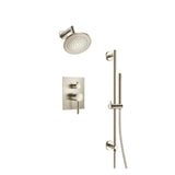 Isenberg By Flusso - Two Output Shower Set With Shower Head, Hand Held And Slide Bar - Brushed Nickel PVD