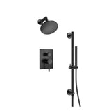 Isenberg By Flusso - Two Output Shower Set With Shower Head, Hand Held And Slide Bar - Matte Black