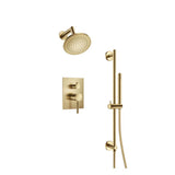 Isenberg By Flusso - Two Output Shower Set With Shower Head, Hand Held And Slide Bar - Satin Brass PVD