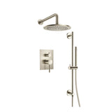 Isenberg By Flusso - Two Output Shower Set With Shower Head, Hand Held And Slide Bar - Brushed Nickel PVD