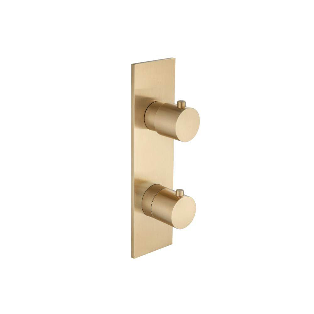 Isenberg By Flusso - 3/4'' Horizontal Thermostatic Shower Valve & Trim - 1- Output - Brushed Bronze Pvd