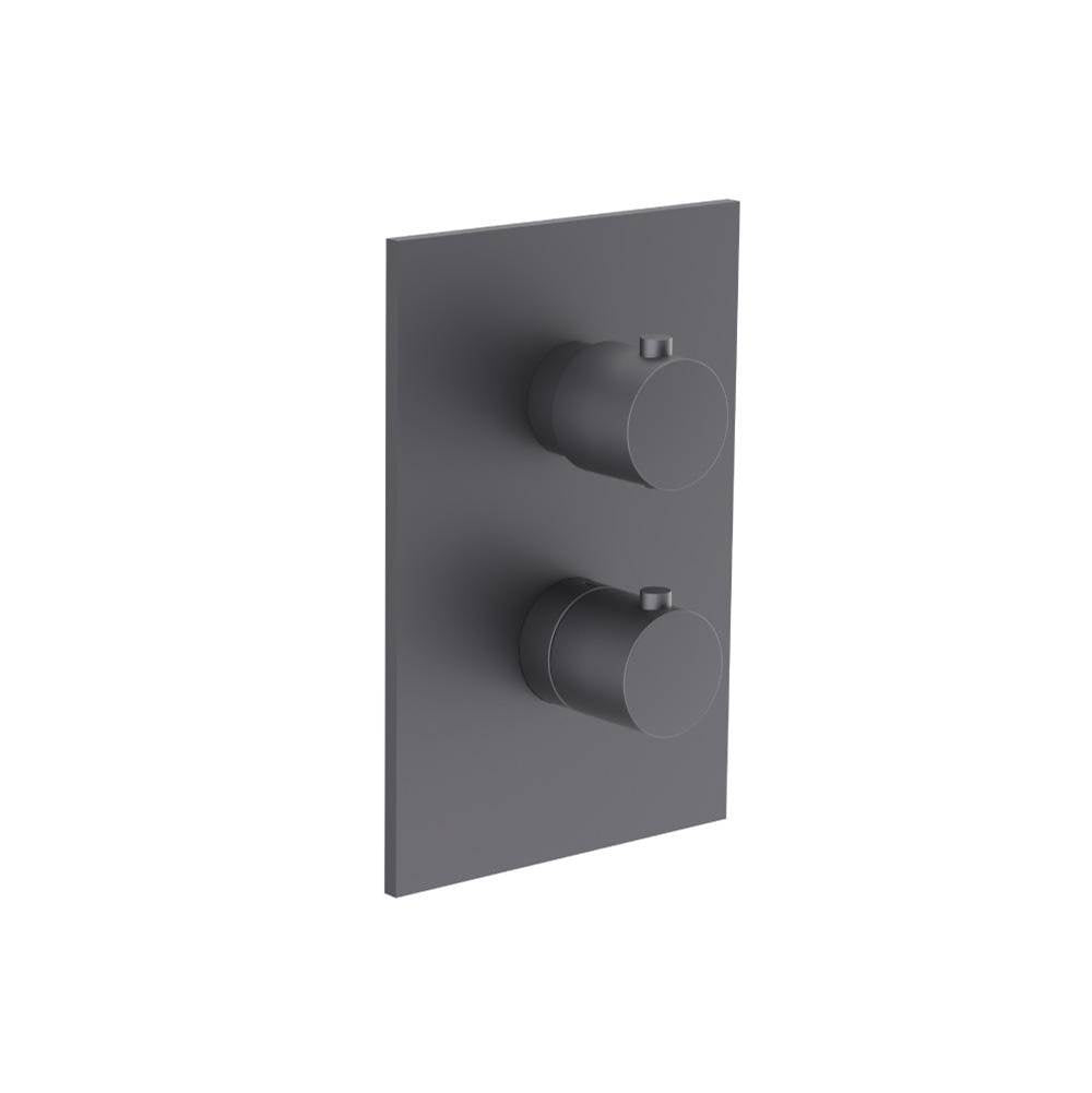 Isenberg By Flusso - 3/4'' Thermostatic Valve & Trim - 3 Output - Dark Grey