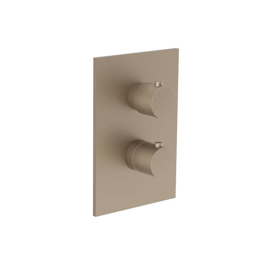 Isenberg By Flusso - 3/4 '' Thermostatic Valve & Trim - With 2-Way Diverter - 2 Output - Dark Tan
