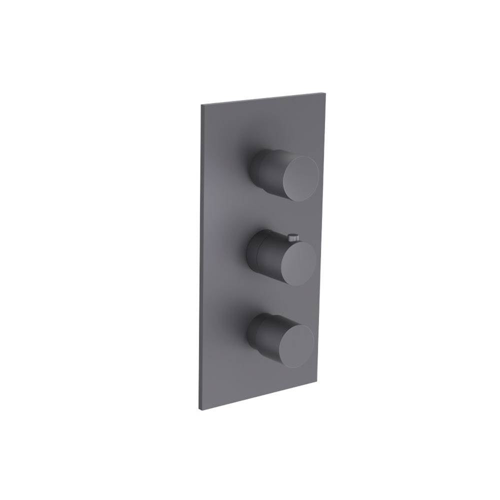 Isenberg By Flusso - 3/4'' Thermostatic Valve With Trim - 3 Output - Dark Grey
