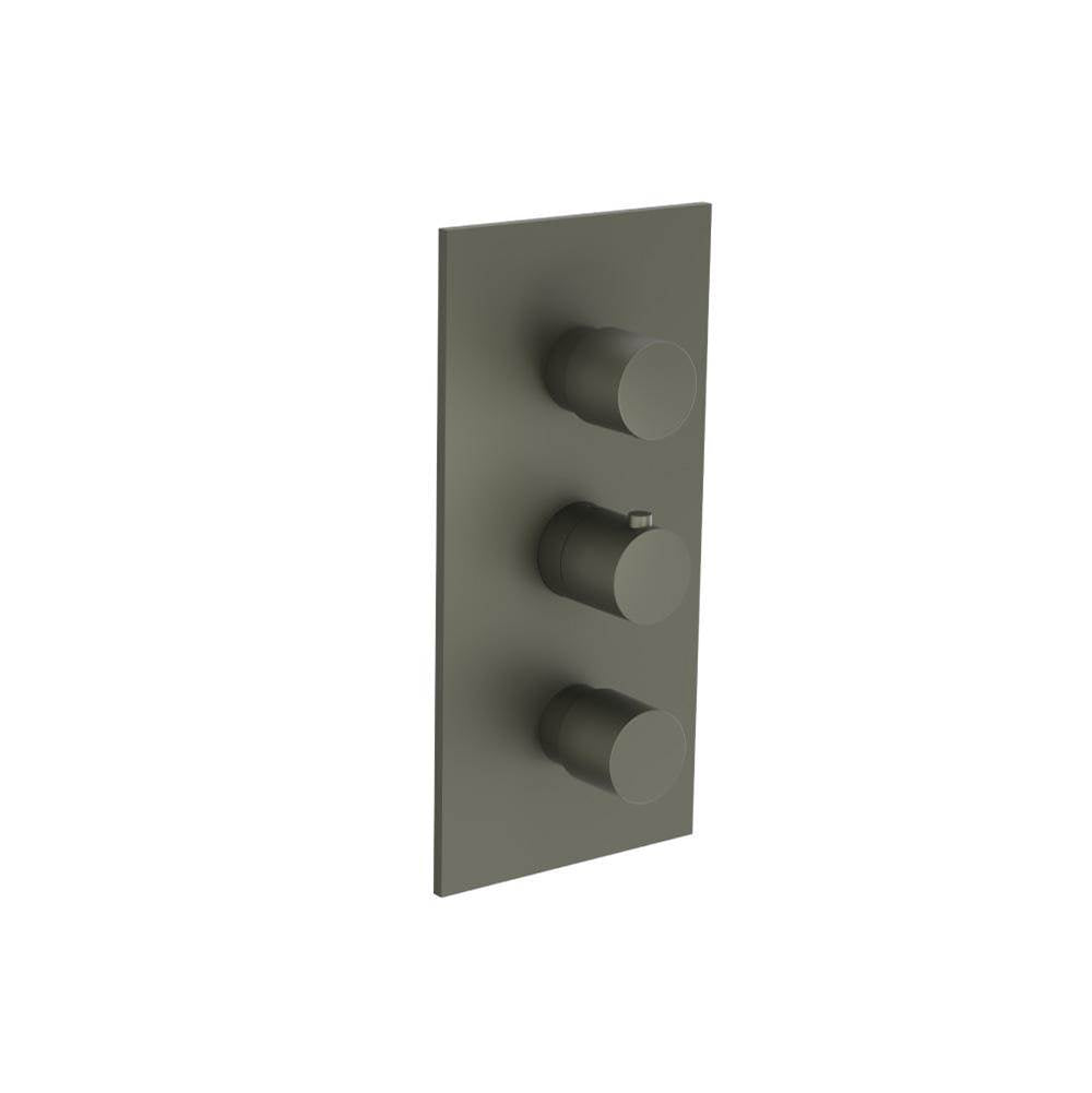 Isenberg By Flusso - 3/4'' Thermostatic Valve With Trim - 3 Output - Dark Green