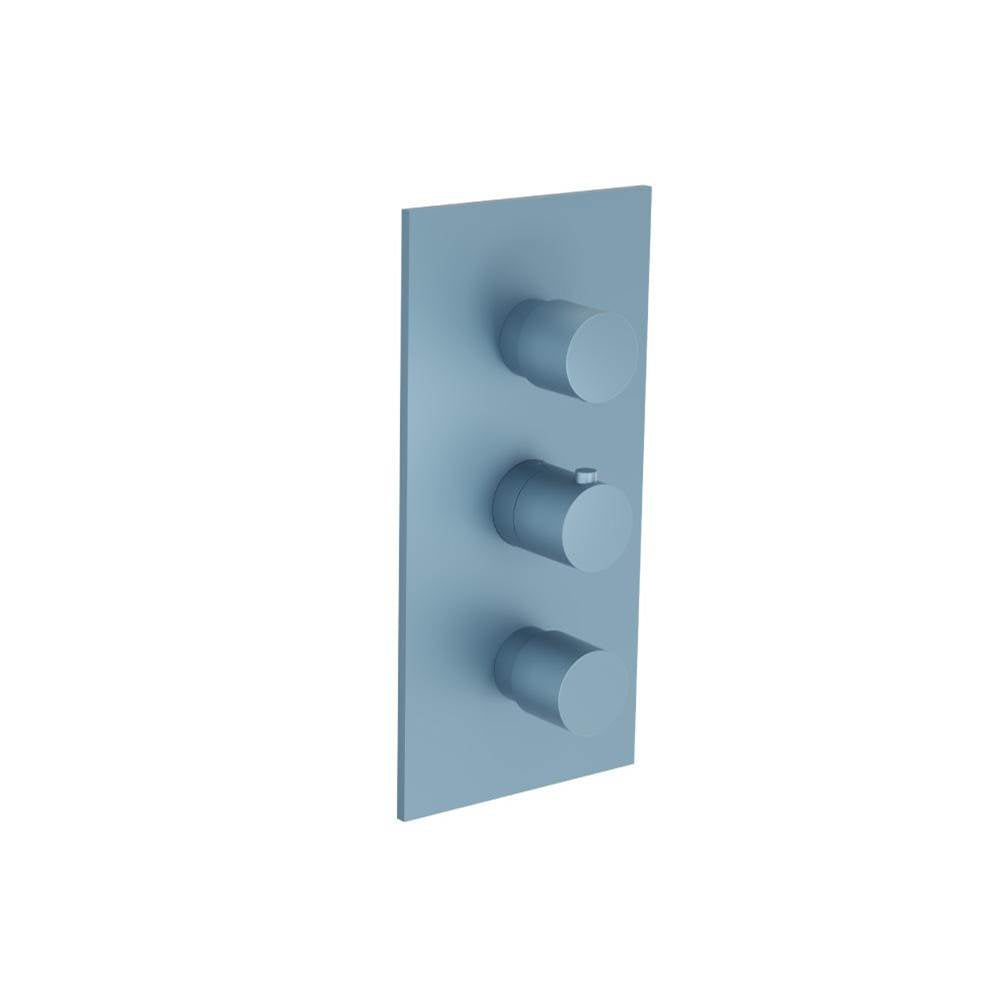 Isenberg By Flusso - 3/4'' Thermostatic Valve & Trim - 4 Output - Blue Platinum