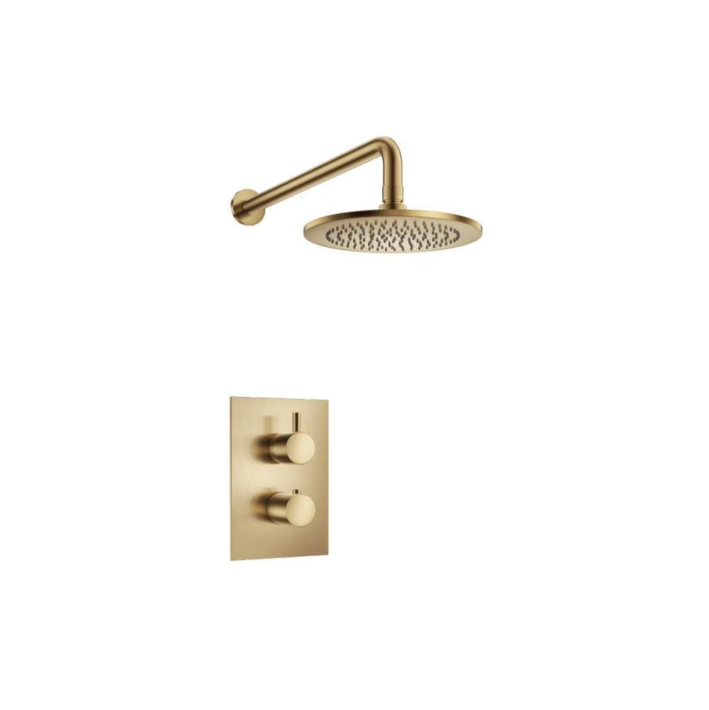 Isenberg By Flusso - Single Output Shower Set With Shower Head And Arm - Satin Brass PVD