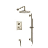 Isenberg By Flusso - Two Output Shower Set With Shower Head, Hand Held And Slide Bar - Brushed Nickel PVD