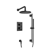 Isenberg By Flusso - Two Output Shower Set With Shower Head, Hand Held And Slide Bar - Matte Black