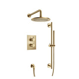 Isenberg By Flusso - Two Output Shower Set With Shower Head, Hand Held And Slide Bar - Satin Brass PVD