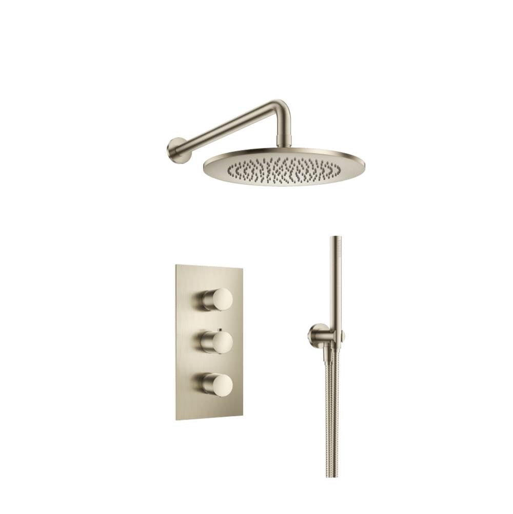 Isenberg By Flusso - Two Output Shower Set With Shower Head And Hand Held - Brushed Nickel PVD