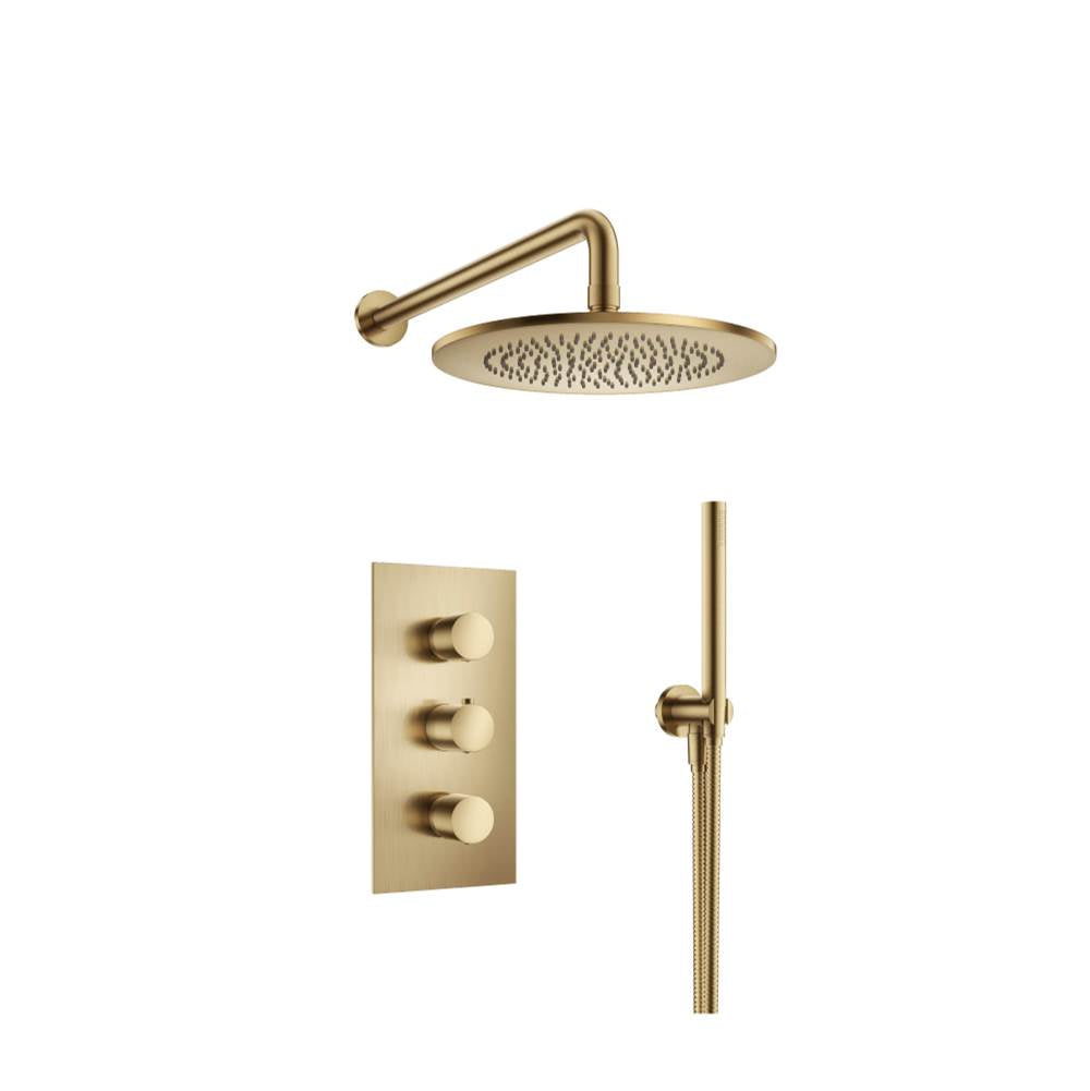 Isenberg By Flusso - Two Output Shower Set With Shower Head And Hand Held - Satin Brass PVD