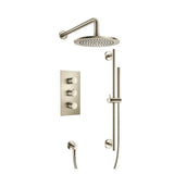 Isenberg By Flusso - Two Output Shower Set With Shower Head, Hand Held And Slide Bar - Brushed Nickel PVD