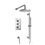 Isenberg By Flusso - Two Output Shower Set With Shower Head, Hand Held And Slide Bar - Chrome