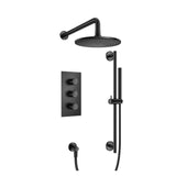 Isenberg By Flusso - Two Output Shower Set With Shower Head, Hand Held And Slide Bar - Matte Black