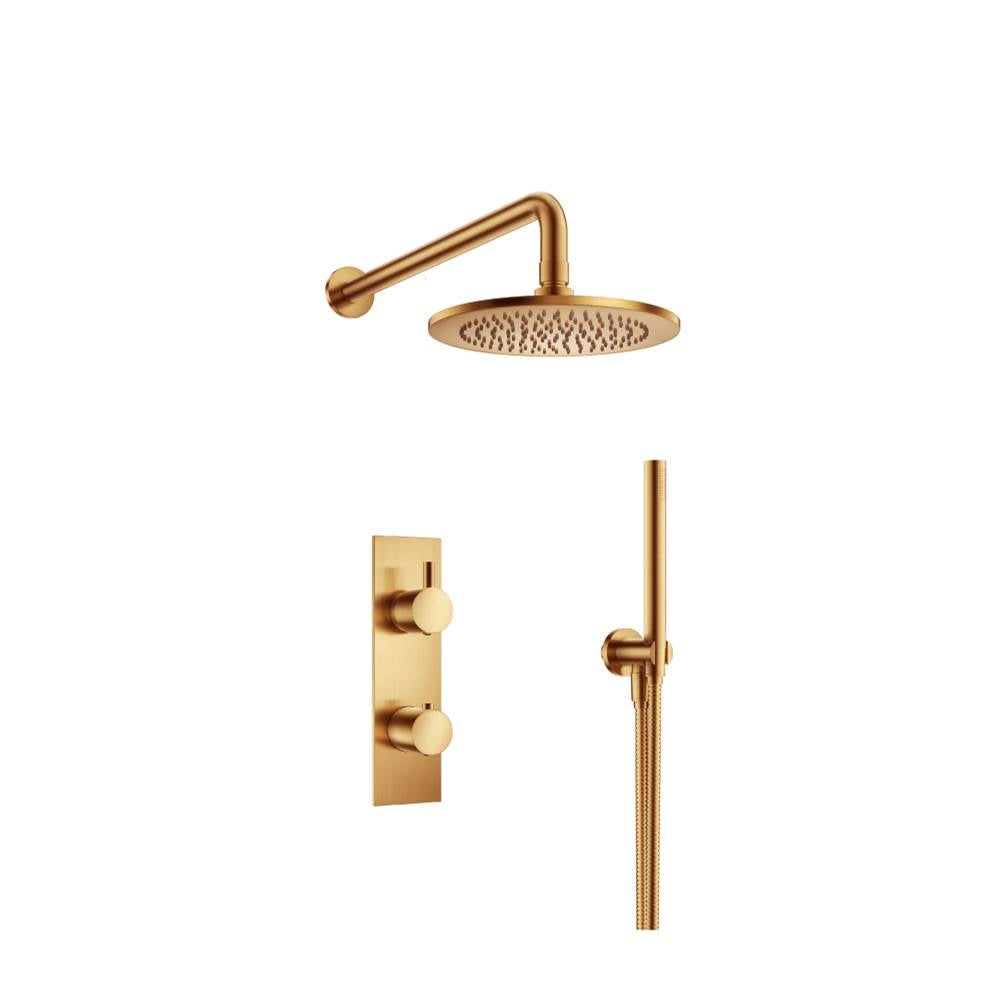 Isenberg By Flusso - Two Output Shower Set With Shower Head And Hand Held - Brushed Bronze Pvd