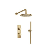 Isenberg By Flusso - Two Output Shower Set With Shower Head And Hand Held - Satin Brass PVD