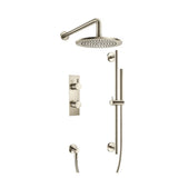 Isenberg By Flusso - Two Output Shower Set With Shower Head, Hand Held And Slide Bar - Brushed Nickel PVD