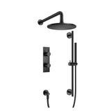 Isenberg By Flusso - Two Output Shower Set With Shower Head, Hand Held And Slide Bar - Matte Black