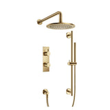 Isenberg By Flusso - Two Output Shower Set With Shower Head, Hand Held And Slide Bar - Satin Brass PVD